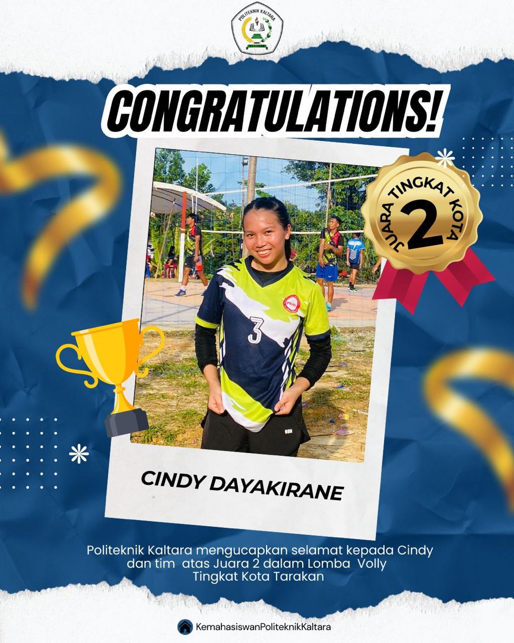 Cindy Dayakirane Juara 2 Lomba Volly Kota Tarakan